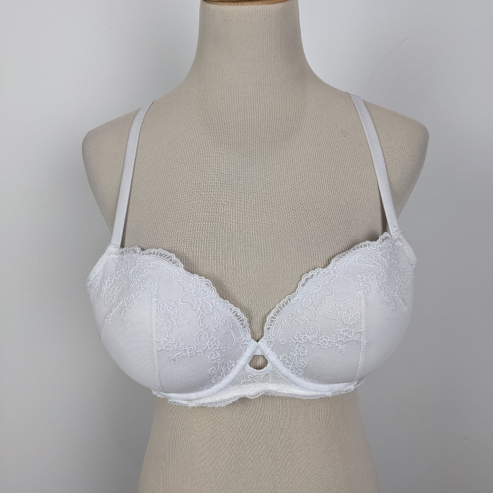 La Senza Bridal White Lace Push Up Bra Size 34D